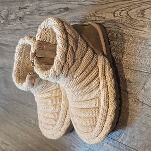 UGG Cream Knit Ankle Boots